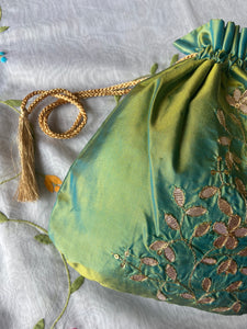 Silk Potli Green Blue