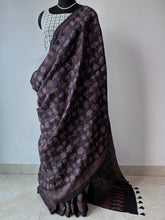 Load image into Gallery viewer, Ajrakh Desi Tussar Silk Saree