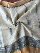 Load image into Gallery viewer, Cream Bagh Kosa Kota Weave Silk Saree