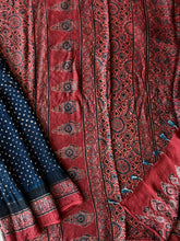 Load image into Gallery viewer, Ajrakh Bandhej fine Modal Silk Saree