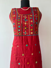 Load image into Gallery viewer, Lambani Tussar Unstitched Kurta - Red
