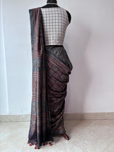 Load image into Gallery viewer, Ajrakh Desi Tussar Silk Saree