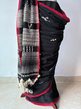 Load image into Gallery viewer, Handwoven Bhujodi Kala Cotton Saree