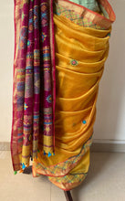 Load image into Gallery viewer, Lambani Embroidered Handwoven Maheshwari Silk-Cotton Saree.