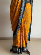 Load image into Gallery viewer, Ajrakh Bandhej fine Modal Silk Saree