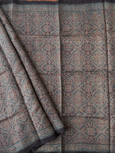 Load image into Gallery viewer, Ajrakh Tussar Silk Saree