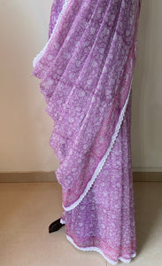 Kota Doria Crochet Lace Sarees