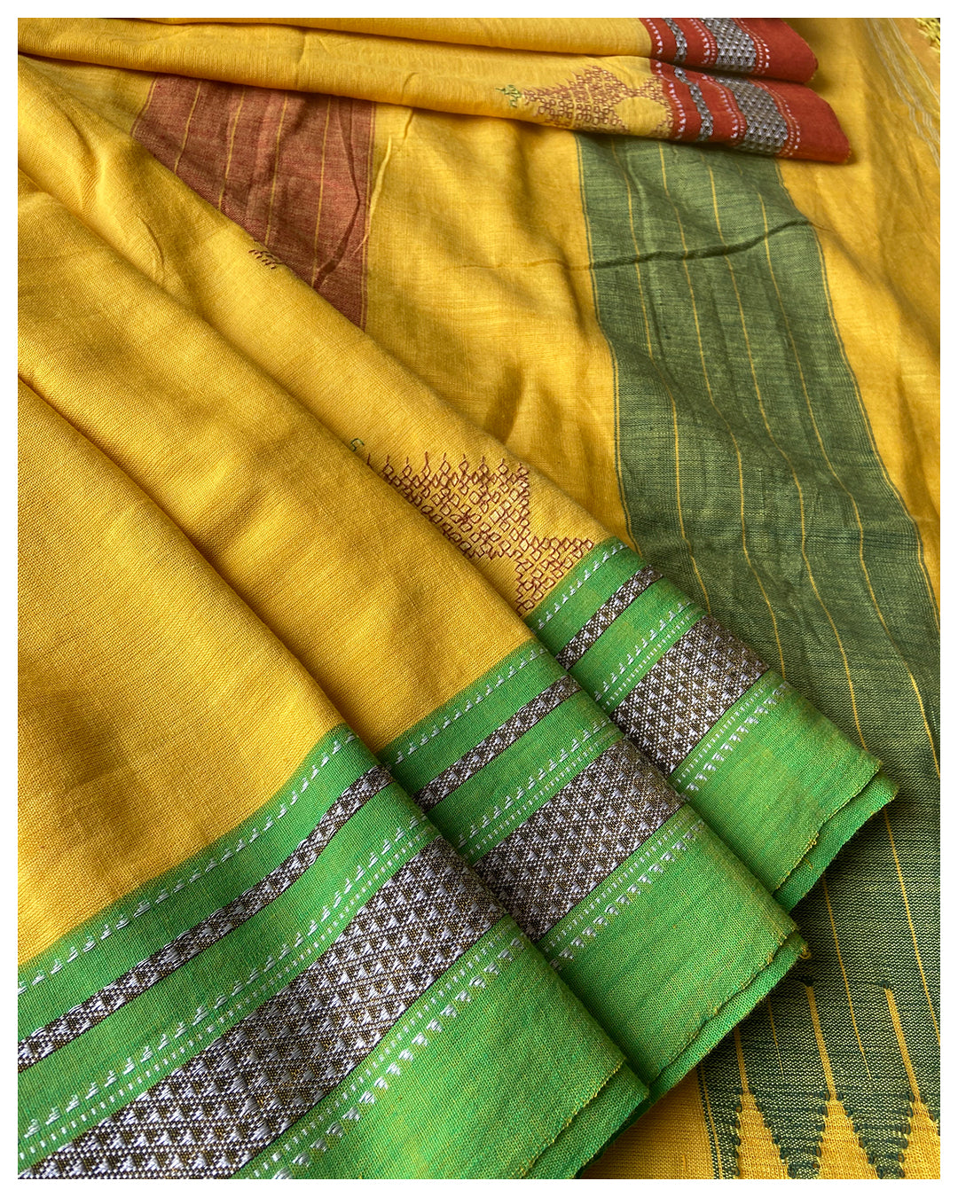 Kasuti Ilkal Handwoven Cotton Saree