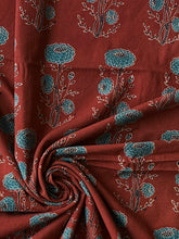 Load image into Gallery viewer, Ajrakh Cotton Fabric 4 - Hand Block Print Natural Dye Yardage