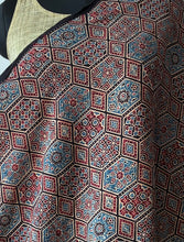 Load image into Gallery viewer, Ajrakh Cotton Fabric 5 - Hand Block Print Natural Dye Yardage
