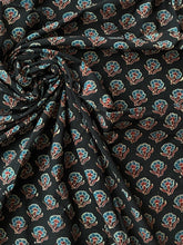 Load image into Gallery viewer, Ajrakh Cotton Fabric 6 - Hand Block Print Natural Dye Yardage