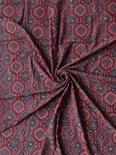 Load image into Gallery viewer, Ajrakh Cotton Fabric 7 - Hand Block Print Natural Dye Yardage