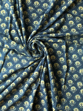 Load image into Gallery viewer, Ajrakh Cotton Fabric 8 - Hand Block Print Natural Dye Yardage