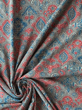 Load image into Gallery viewer, Ajrakh Cotton Fabric 9 - Hand Block Print Natural Dye Yardage