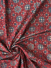 Load image into Gallery viewer, Ajrakh Cotton Fabric 11 - Hand Block Print Natural Dye Yardage