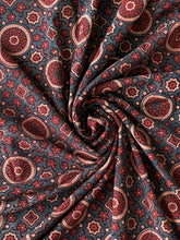 Load image into Gallery viewer, Ajrakh Cotton Fabric 13 - Hand Block Print Natural Dye Yardage