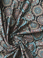 Load image into Gallery viewer, Ajrakh Cotton Fabric 16 - Hand Block Print Natural Dye Yardage