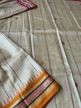 Load image into Gallery viewer, Karvati Kinar Vidarbha Tussar Jaala Palla Saree