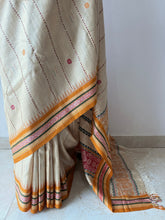 Load image into Gallery viewer, Karvati Kinar Vidarbha Tussar Jaala Palla Saree