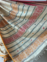 Load image into Gallery viewer, Karvati Kinar Vidarbha Tussar Jaala Palla Saree