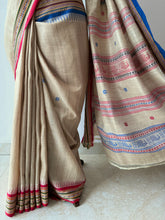 Load image into Gallery viewer, Karvati Kinar Vidarbha Tussar Jaala Palla Saree