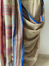 Load image into Gallery viewer, Karvati Kinar Vidarbha Tussar Jaala Palla Saree