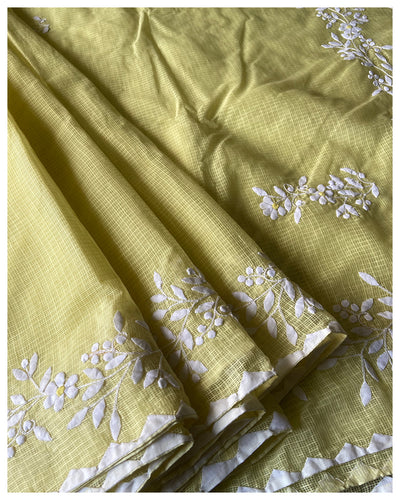 Appliqué Silk-Cotton Saree