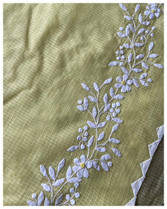 Appliqué Silk-Cotton Saree