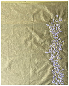 Appliqué Silk-Cotton Saree