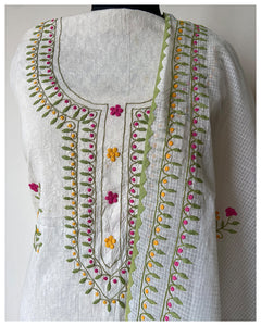 Appliqué Kurta-Dupatta Set