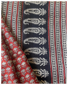 Block-Printed Silk-Cotton Saree