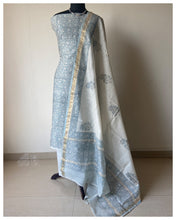 Load image into Gallery viewer, Block Printed Silk Cotton Suit