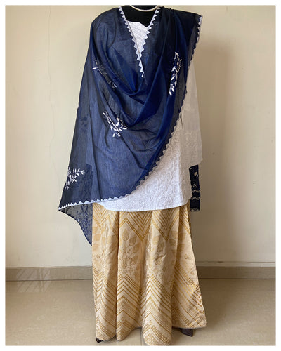 Appliqué Silk Cotton Dupatta