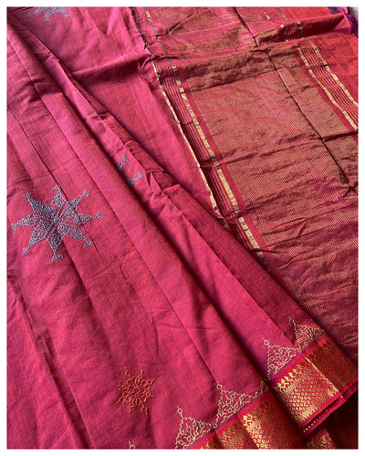 Kasuti Mangalgiri Handwoven Cotton Saree