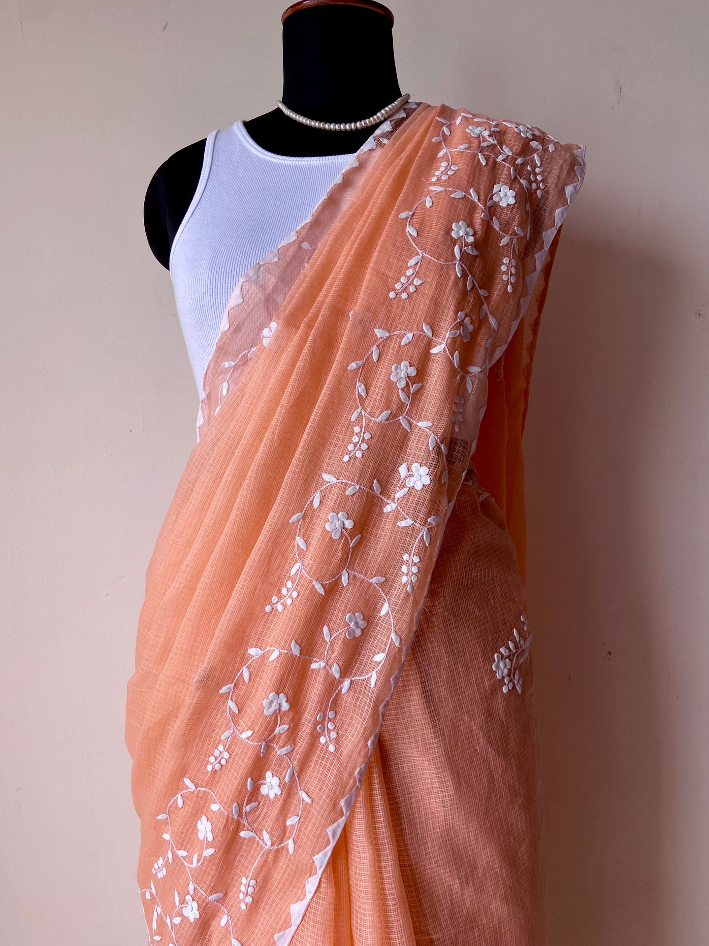 Appliqué Kota Doria Saree