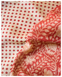 Block-Printed Silk-Cotton Saree